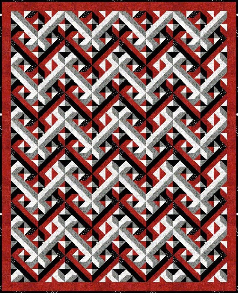 Digital PDF Quilt PatternQuilt Interwoven DesignModern PatchworkQuilt Block Pattern image 2