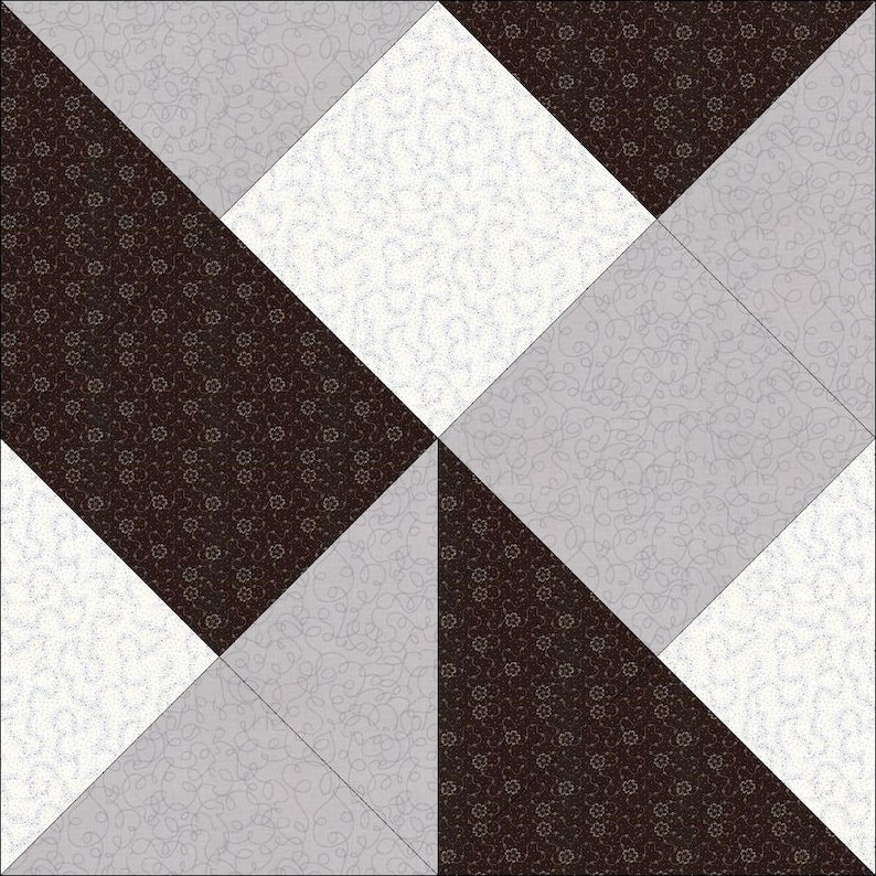 Digital PDF Quilt Block Patternblack and Grey Grids Quilt Etsy