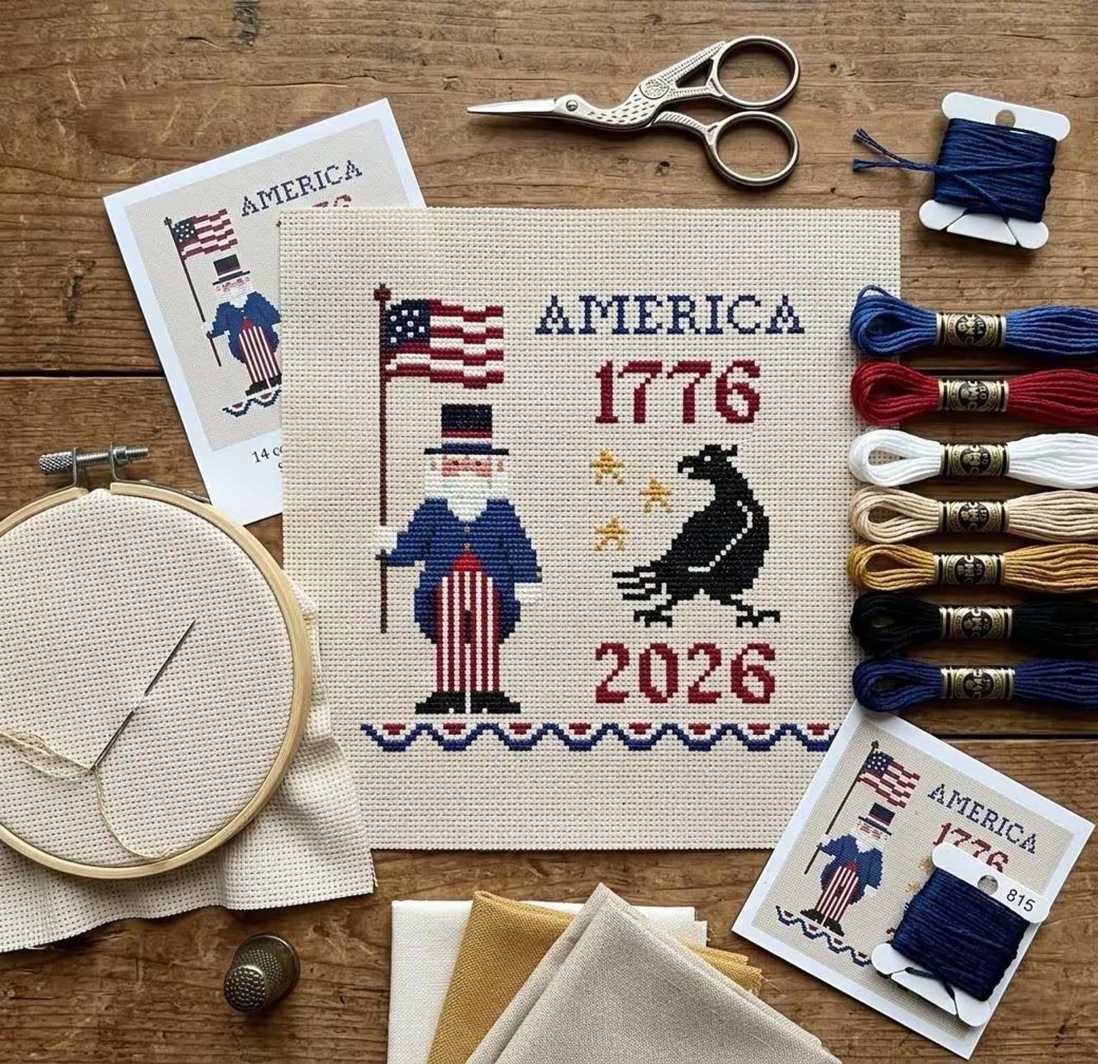 America 1776-2026 Cross Stitch Pattern, USA 250th Anniversary Sampler ...
