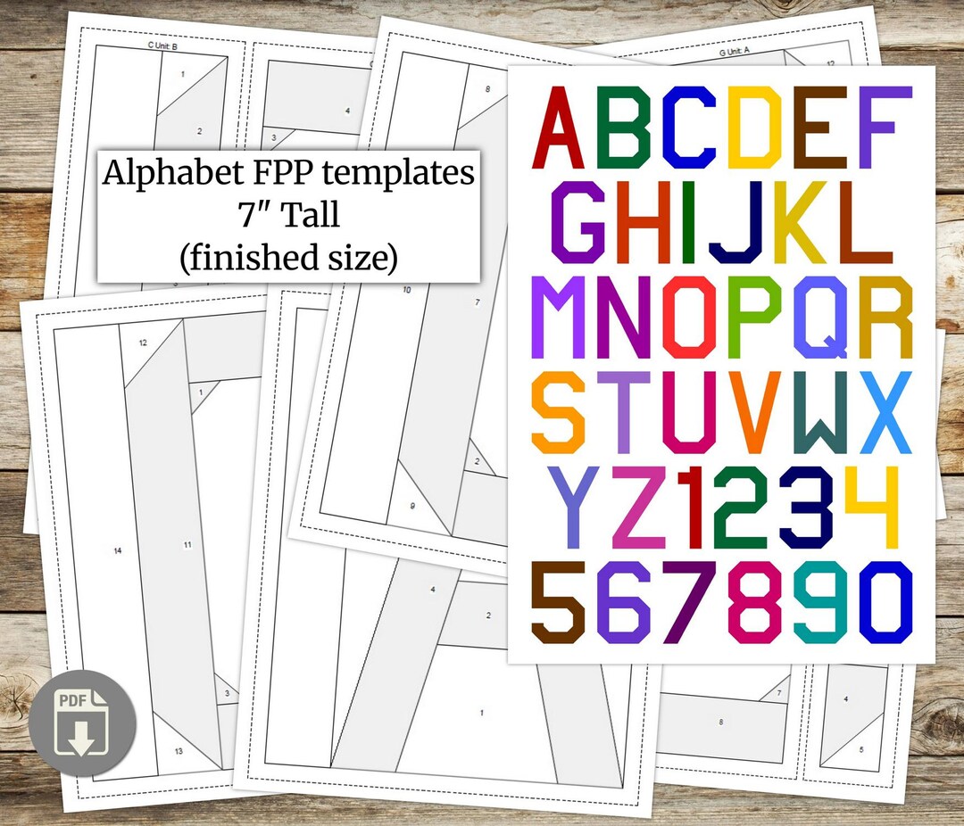 Foundation Paper Piecing FPP Templates, Alphabet 3 Quilt Block Pattern ...