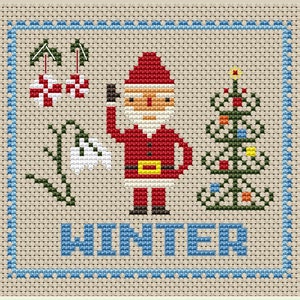 Set 4 Seasons, Modern Cross Stitch Pattern,spring, Summer, Autumn ...
