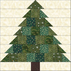 Foundation Paper Piecing (FPP) Templates|christmas Tree2 Quilt Block ...