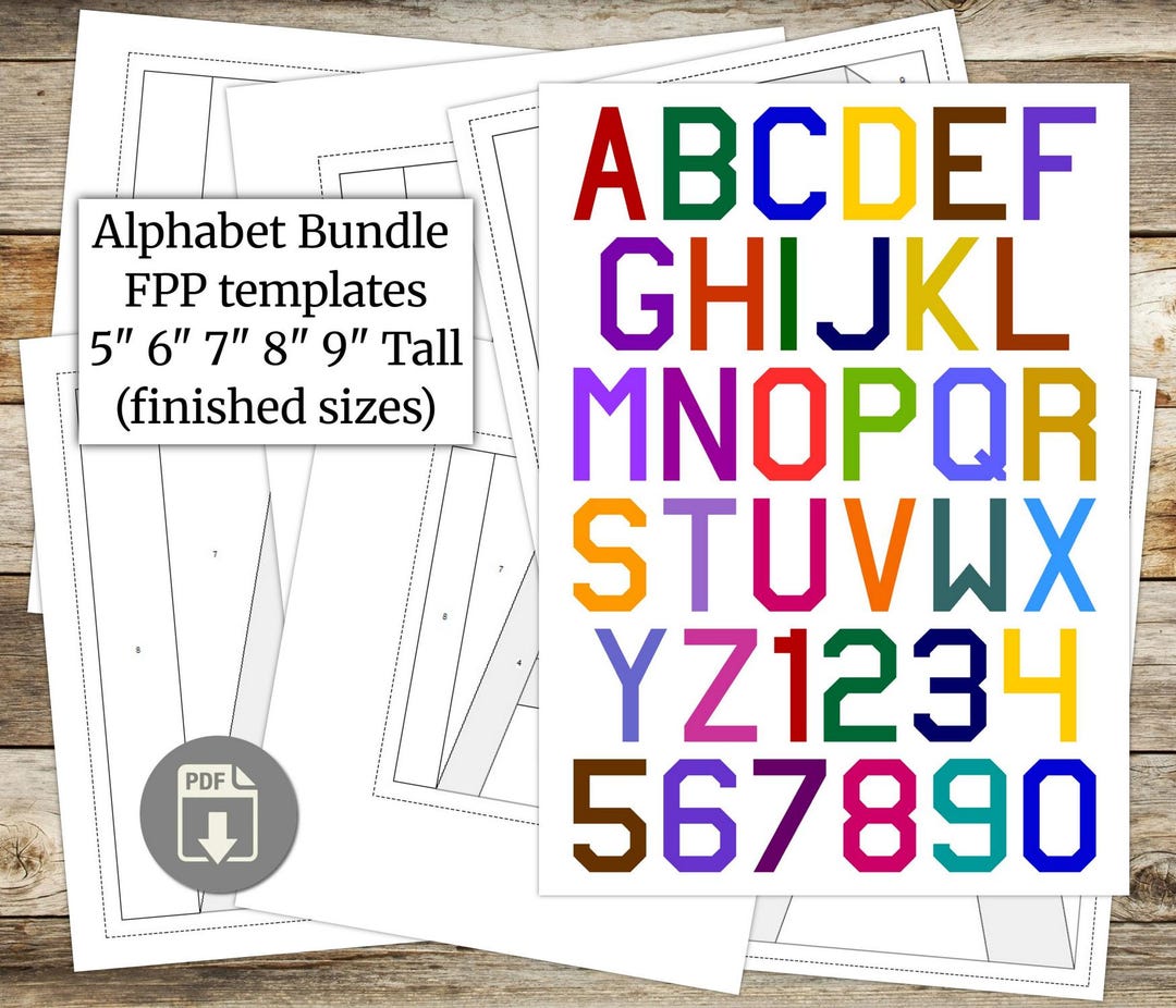 Foundation Paper Piecing (FPP) Templates, Alphabet (3) Bundle, Quilt ...