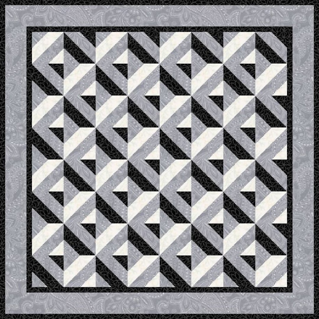 Digital PDF Quilt Block Pattern|3d Design Quilt Block Pattern (3)|3D ...