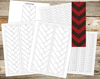 Foundation Paper Piecing (FPP) Templates | Chevron Quilt Border Pattern | 5 sizes | Digital PDF | Instant Download
