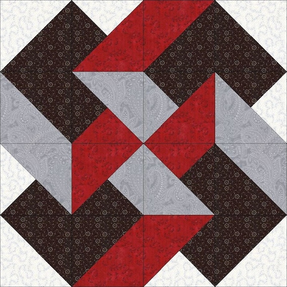Digital PDF Quilt Block Pattern|four Cubes Quilt Block
