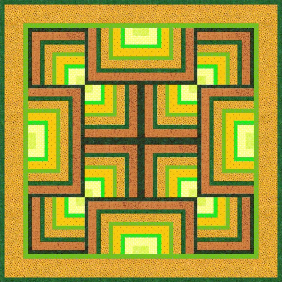 Digital PDF Quilt Block Pattern|quarter Log Cabin Quilt Block Pattern ...