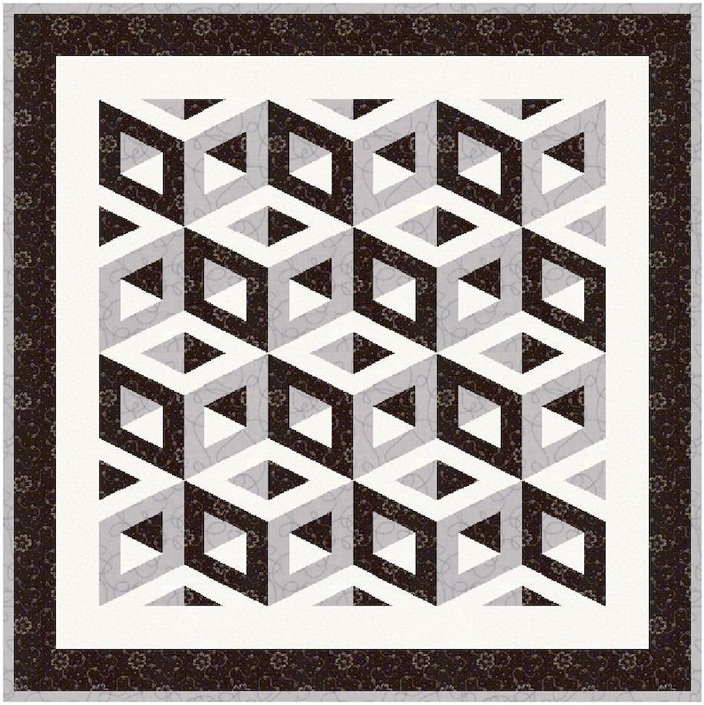 Digital PDF Quilt Block Pattern3d Illusion Quilt Block - Etsy