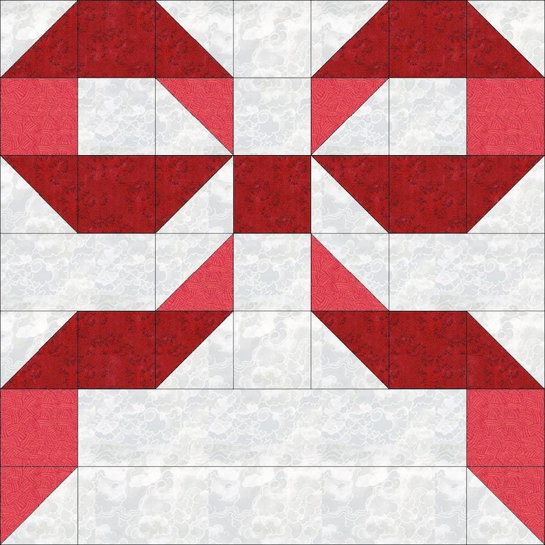 Digital PDF | Mönster för bandrosettquiltblock | Modern lapptäcke | Direktnedladdning bild 1
