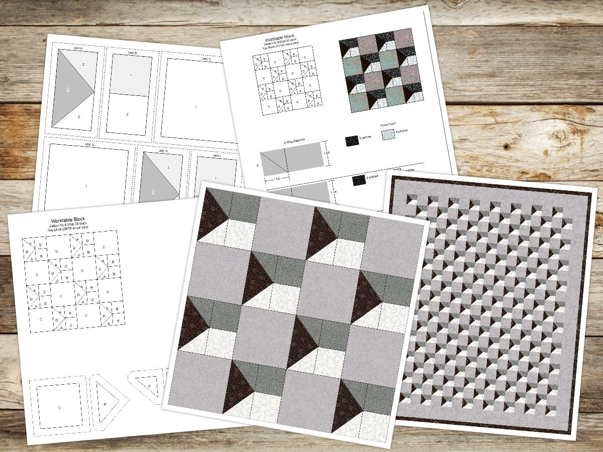 Digital PDF Quilt Block Pattern|3d Illusion Quilt Block Pattern|optical ...