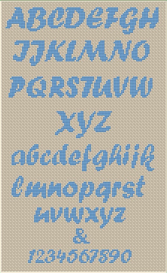 Cross Stitch Alphabet and Numbers Pattern Fancy Etsy