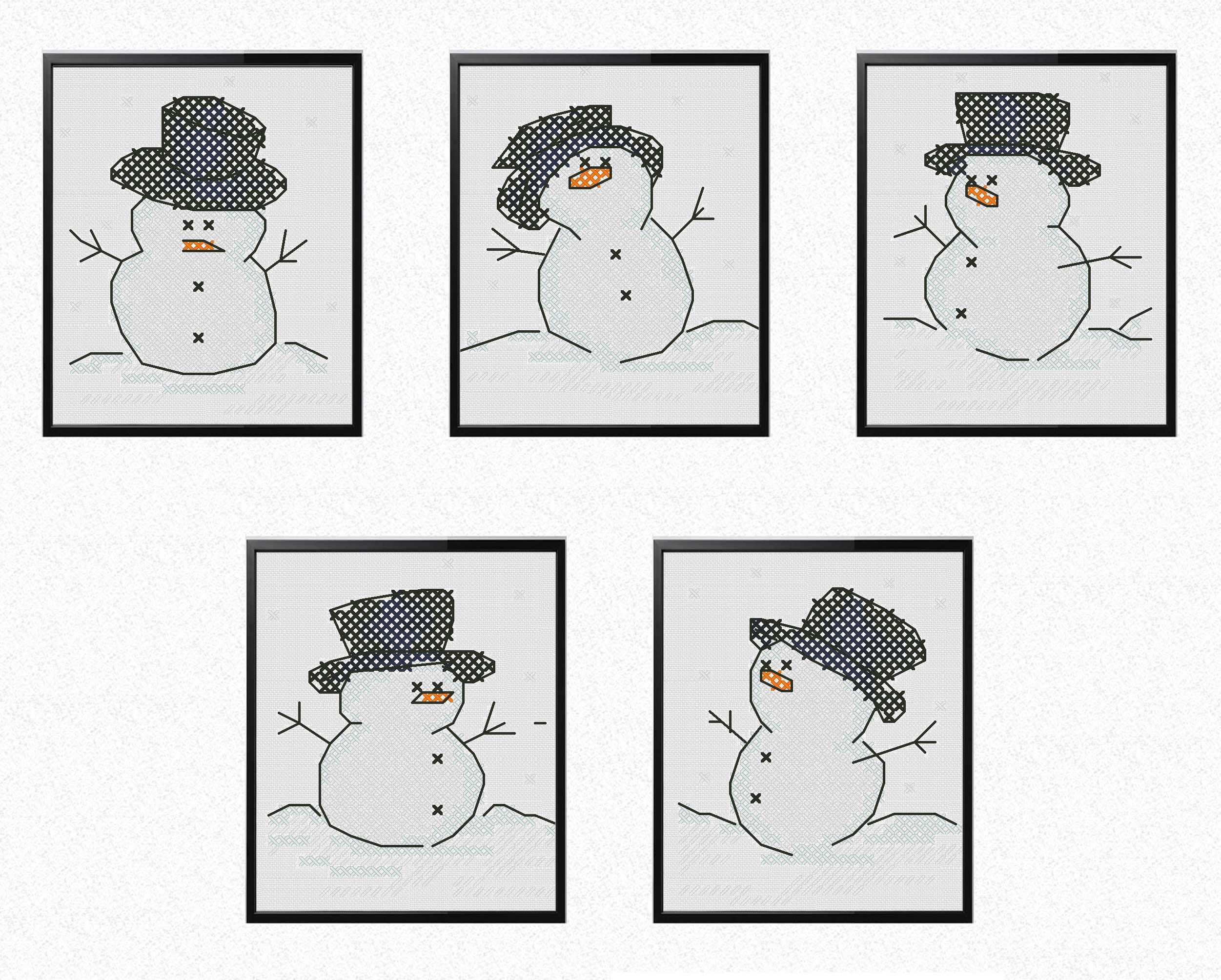 Snowman Cross Stitch Pattern PDF Instant Download Cute Cross - Etsy