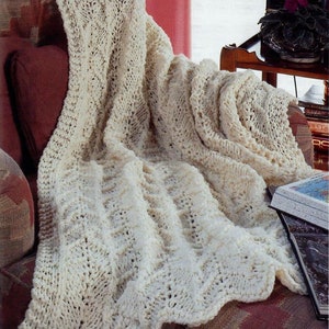 Graceful Afghan, KNITTING PATTERN,Over the Rooftops, Blanket,Throw, Afghan,Knit, Gift,Wedding,Baby,Quick ,Easy, Instant Download, PDF