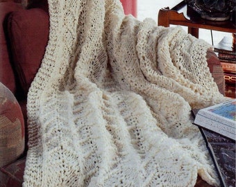 Graceful Afghan, KNITTING PATTERN,Over the Rooftops, Blanket,Throw, Afghan,Knit, Gift,Wedding,Baby,Quick ,Easy, Instant Download, PDF