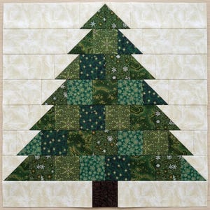 Digital PDF|Christmas Tree (3) Quilt Block Pattern|Modern Patchwork|Instant Download