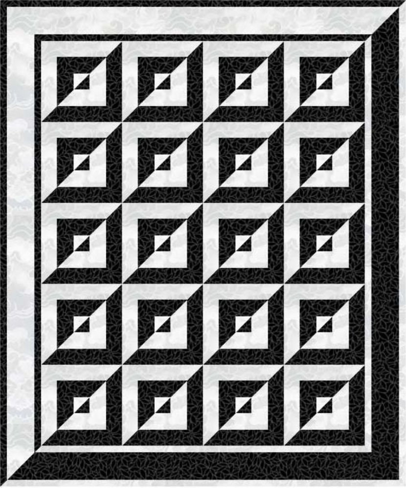 Digital PDF Quilt Block Pattern|3D Illusion (6) Quilt Block Pattern|Optical Illusion Quilt|3D Quilt|Modern Patchwork|Instant Download