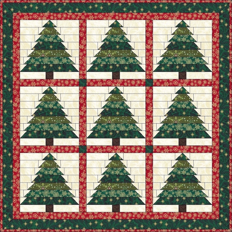 Digital Pdf|christmas Tree (2) Quilt Block Pattern|modern Patchwork ...