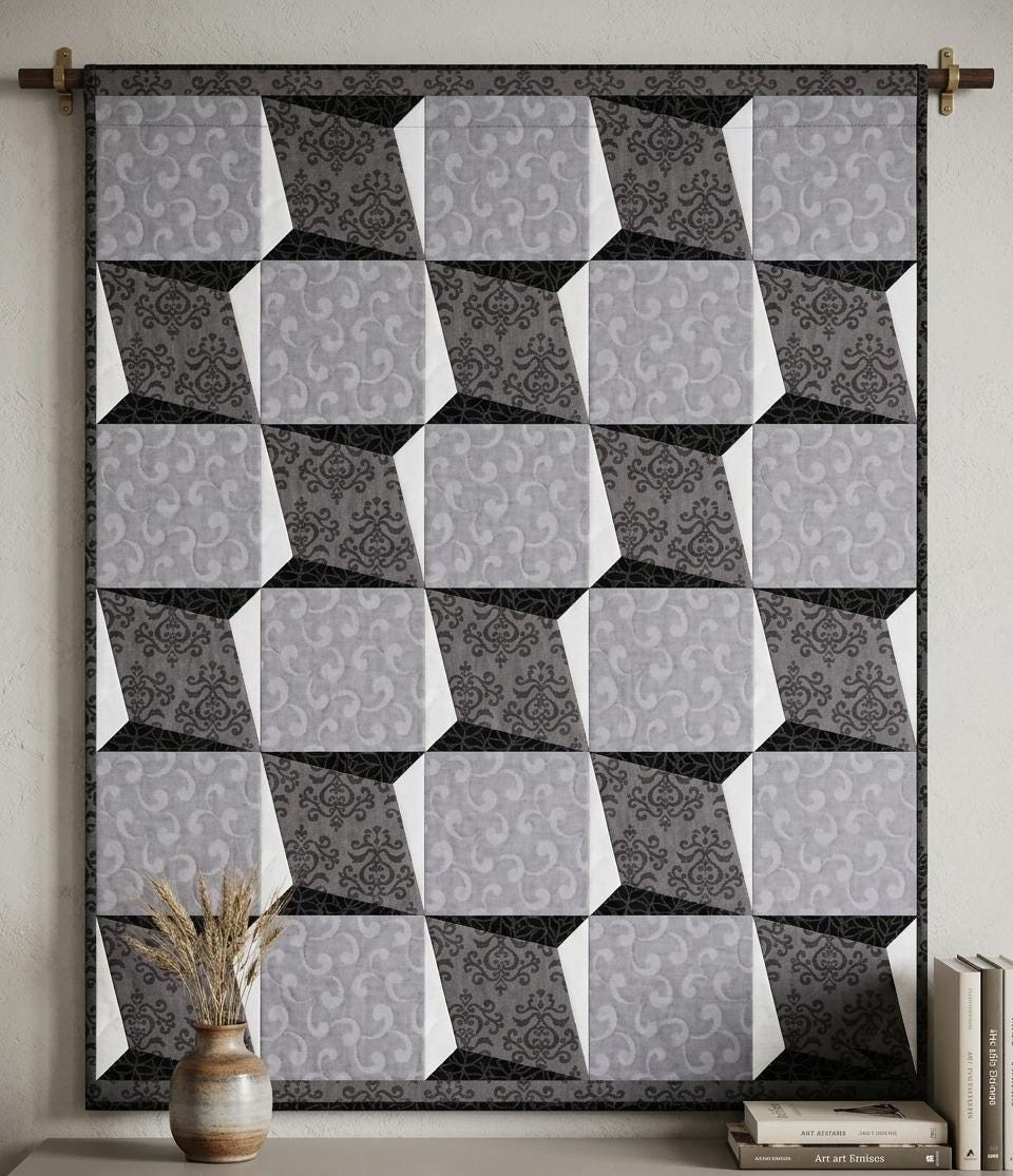 2024 美品 UN3D. BLOCK PATTERN KT SK 36 Digital PDF Quilt Block Pattern|3d Illusion (4) Quilt Block