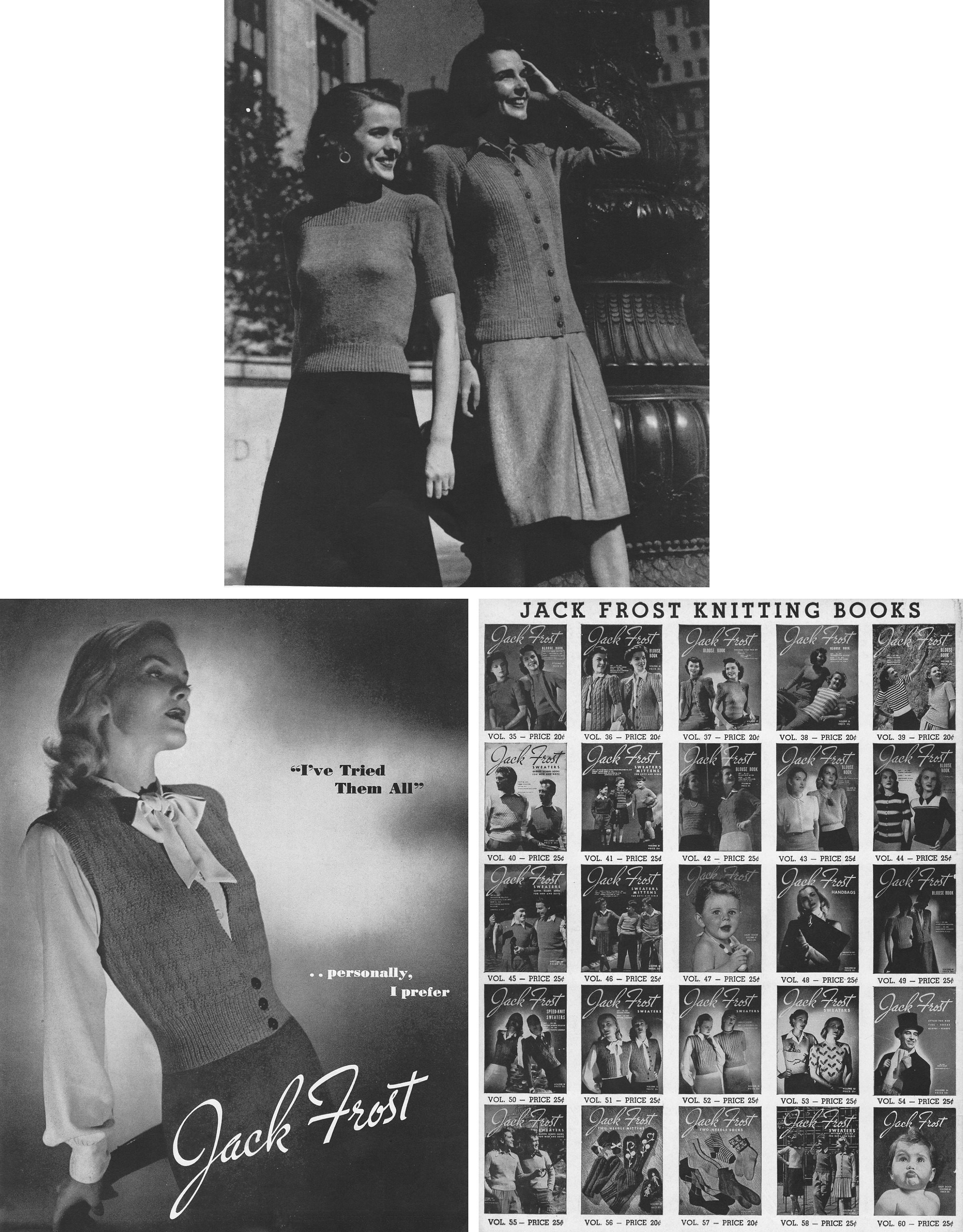Vintage 1940s Knitting Pattern Book Jack Frost BLOUSE BOOK Etsy