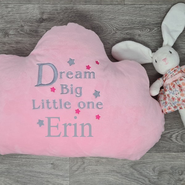 Personalised plush cloud cushion, cloud shaped cushion