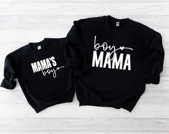 Boy mama and mama's Boy matching sweaters, boy mama jumper, Mama top