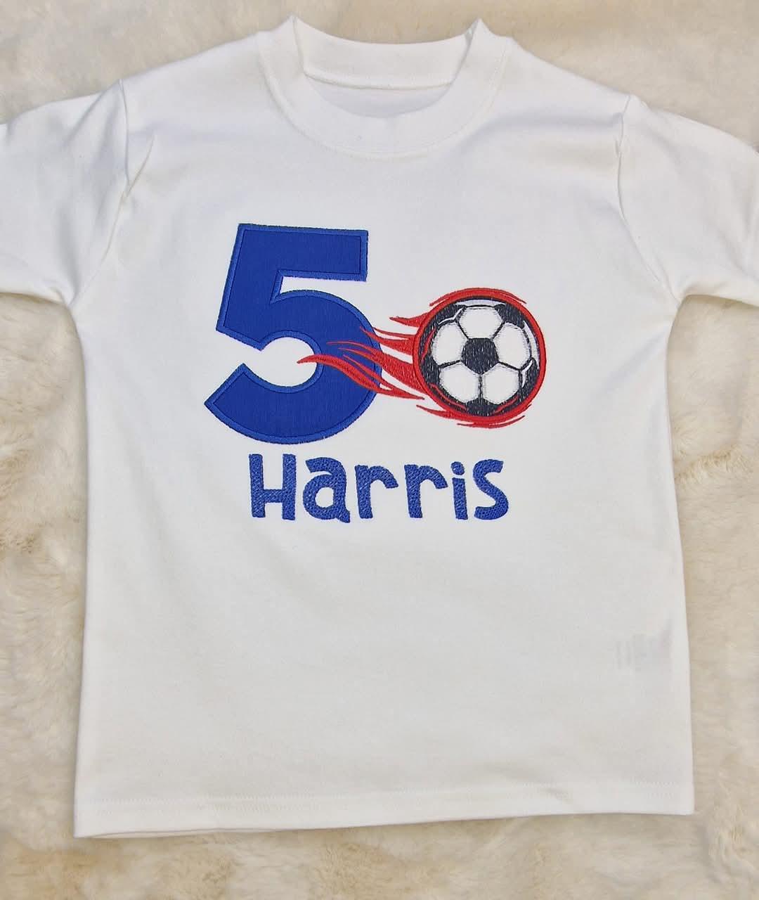 Football Birthday tshirt, number Birthday top, boys number birthday Tshirt, birthday, personalised Tshirt, football