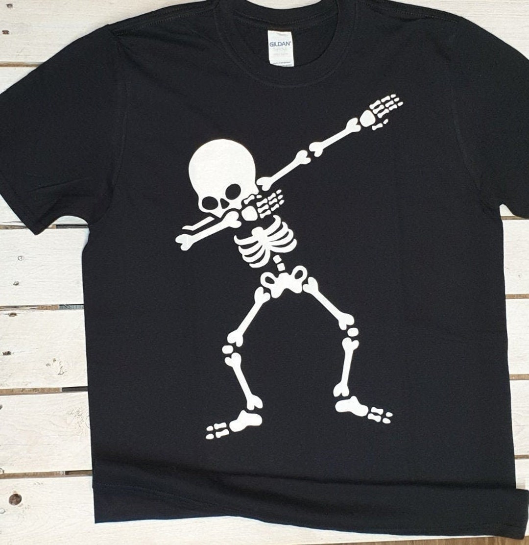 Glow in dark T/Dabbing Skelett TShirt/ Lustiges TShirt/ Skelett