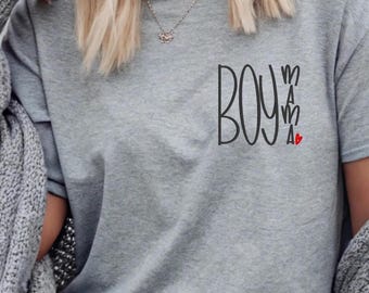 Embroidered Boy Mama t-shirt