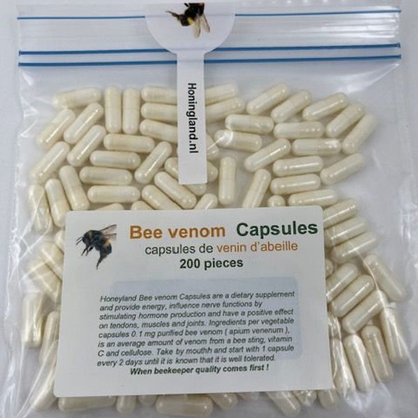 Bienengiftkapseln, Capsules de venin d'abeille, Bienengiftkapseln 200 Stück. Nahrungsergänzungsmittel