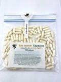 Bee venom Capsules, Capsules de venin d'abeille, Bee venom Capsules 100 pieces.  Food supplement product logo