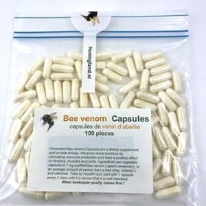 Bee venom Capsules, capsules de venin d'abeille, Bee venom Capsules 100 pieces.  Food supplement