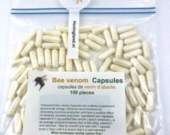 Capsules de venin d'abeille, Capsules de venin d'abeille, Capsules de venin d'abeille 100 pièces.  Complément alimentaire