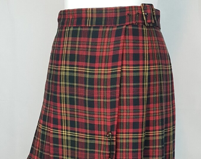 Vintage Laura Ashley Red Black Tartan Kilt Size UK 12 Plaid Skirt - Etsy UK