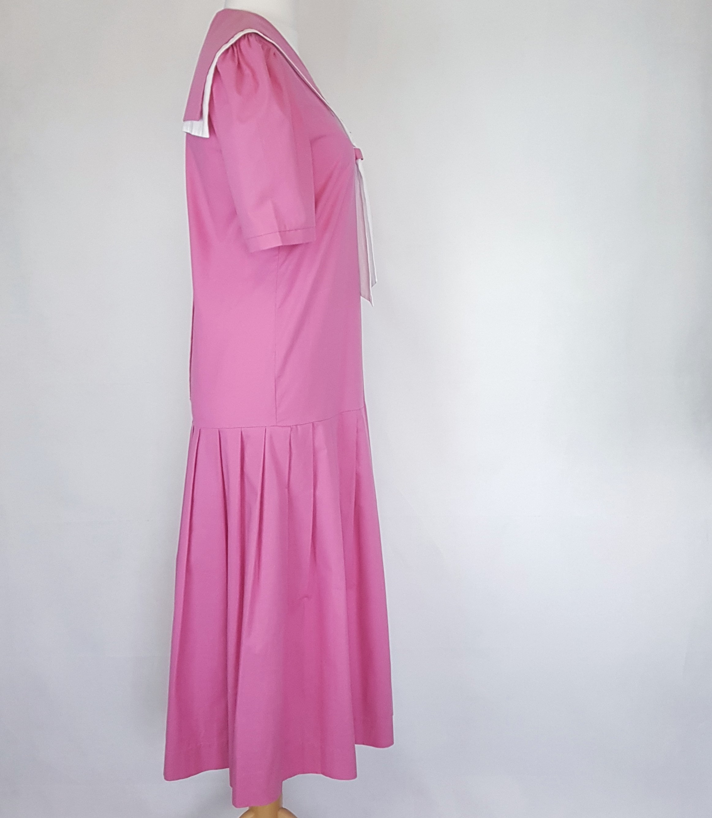 Laura Ashley Size UK 12 Pink White Dropped Waist Dress With - Etsy UK