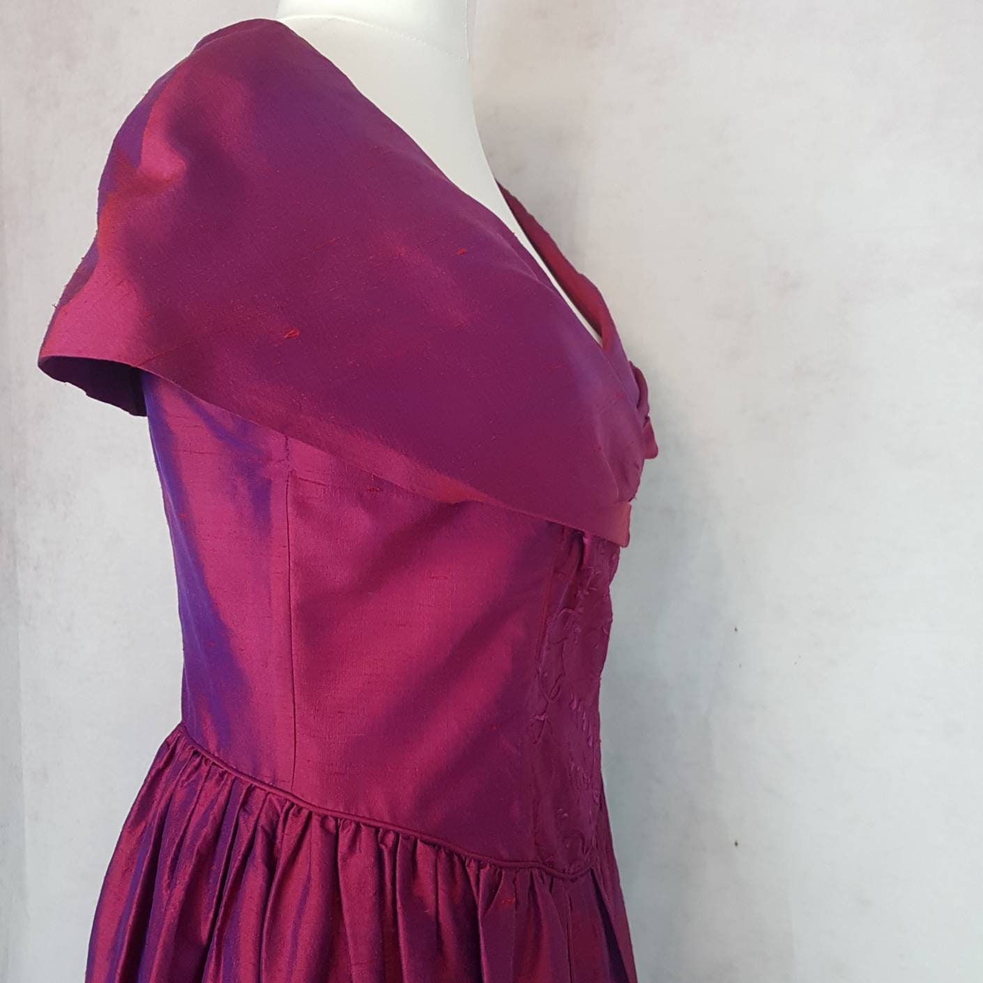 Laura Ashley Size UK 16 14 Pink Silk Dress - Etsy UK