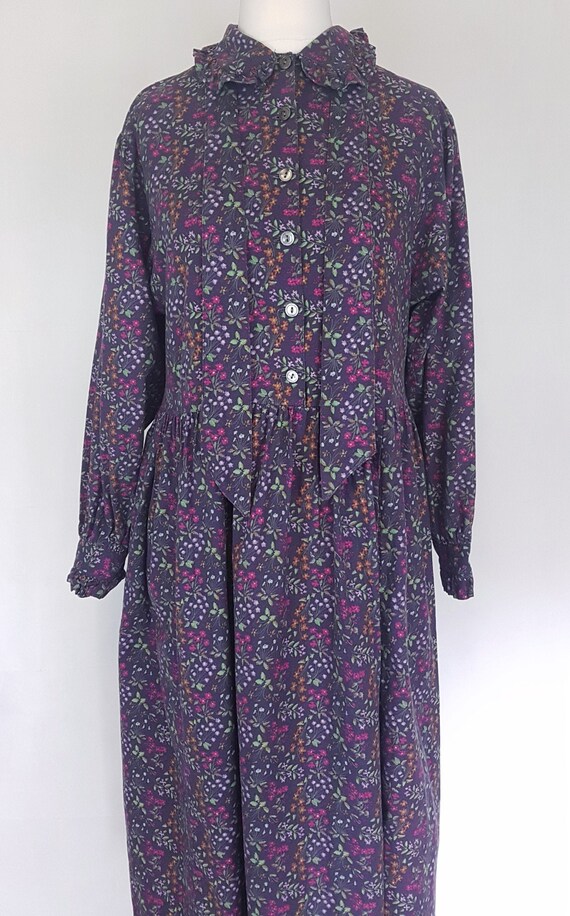 Laura Ashley Size UK 10 Soft Cotton Purple Floral Dress | Etsy
