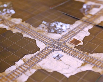 Modular Western Desert and Mine Terrain Tiles, DnD Battle-map