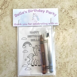 Unicorn Birthday | Coloring Pages | Activity Pages | Party Favors | Crayons