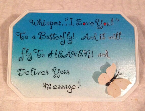 Whisper I Love You To A Butterfly Handcrafted Wooden Etsy