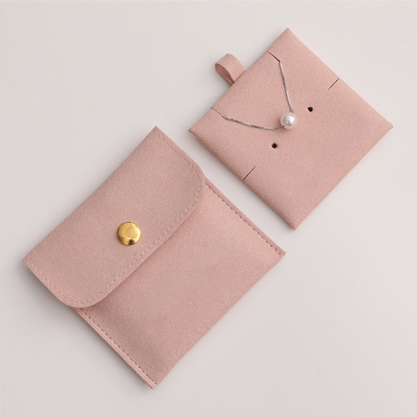 Pochette cadeau bijoux en daim végétalien avec inserts | Sac à bijoux | Rangement bijoux | Sac cadeau en or rose