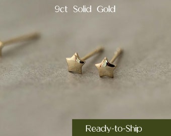 9K Solid Gold Stud - Mini Little Star Stud Earring - Minimalist stud earrings - 9K Solid Gold Earring | GenY Studio solid gold collection