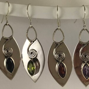 Sterling Silver Marquis Disc Earrings