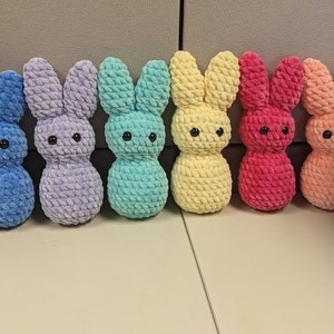 Crochet Bunny Peep Plushie Amigurumi Stuffed Animal