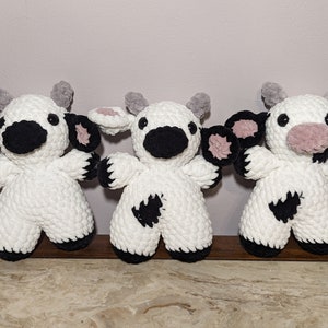 Crochet Cow Plushie Amigurumi Stuffed Animal
