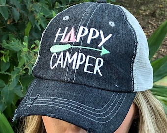 Happy Camper Hat - Etsy