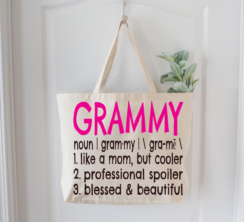 Grammy Definition Canvas Tote Bag Grammy Gift Idea Book Bag Etsy