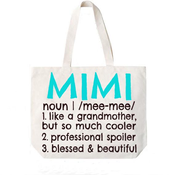"Mimi" Definition Canvas Tote Bag - Perfect Gift For Grandma, Book Bag, Beach Tote & Shopping Bag - 18x15 Inches - View #7