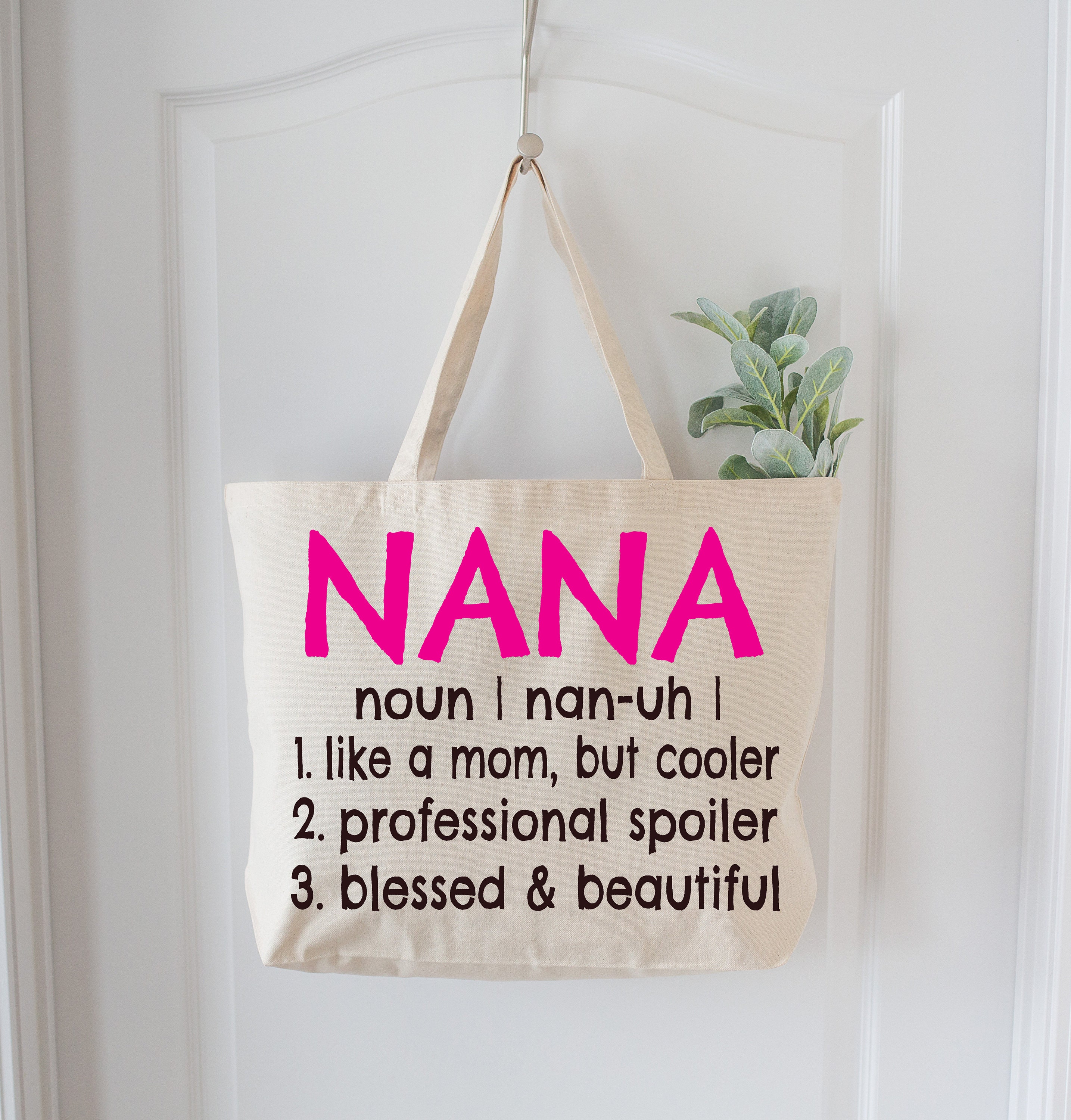 Nana Definition Canvas Tote Bag - Grandma Gift Idea, Book Bag, Shopping Tote, 18x15 Inches