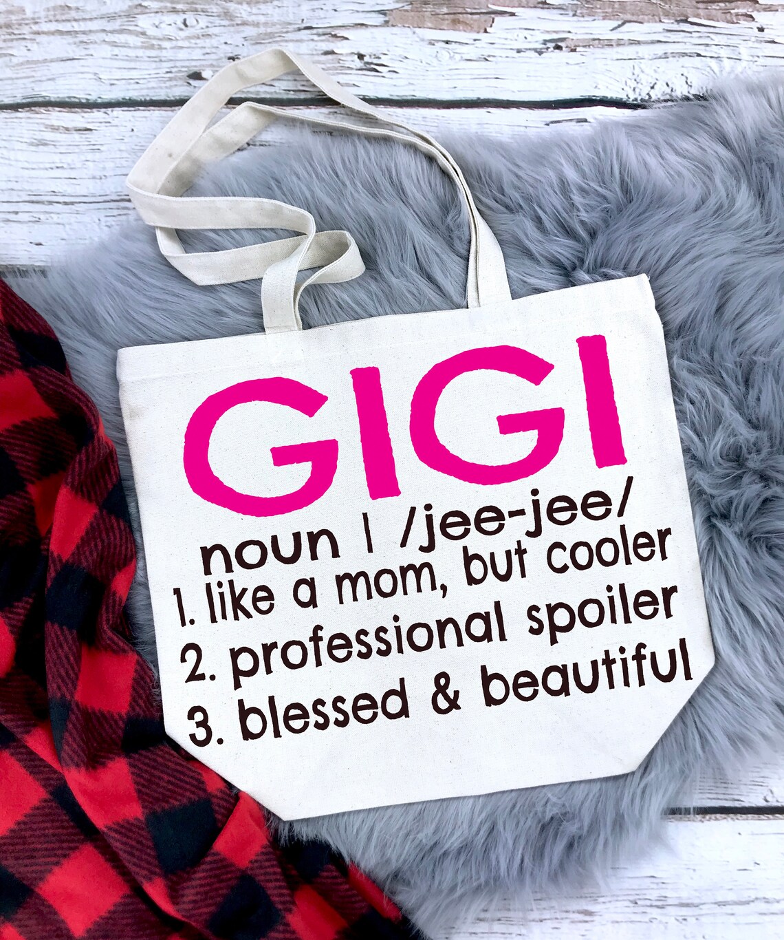 Gigi Definition Canvas Tote Bag Grandma Gift Idea Book Bag Etsy