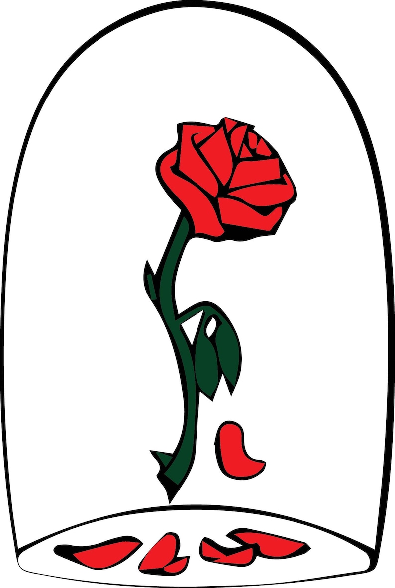 Beauty and the Beast Rose SVG File Etsy